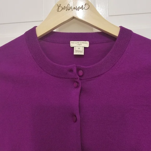 J. Crew The Clare Cardigan Sweater Crewneck Button Up Size XS - Picture 4 of 9